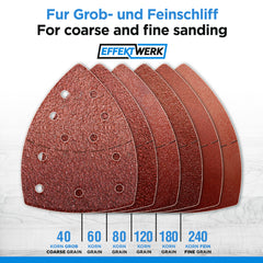 Deltaschleifer Schleifpapier 105mm x 152mm -  11 Loch - 24 Stück