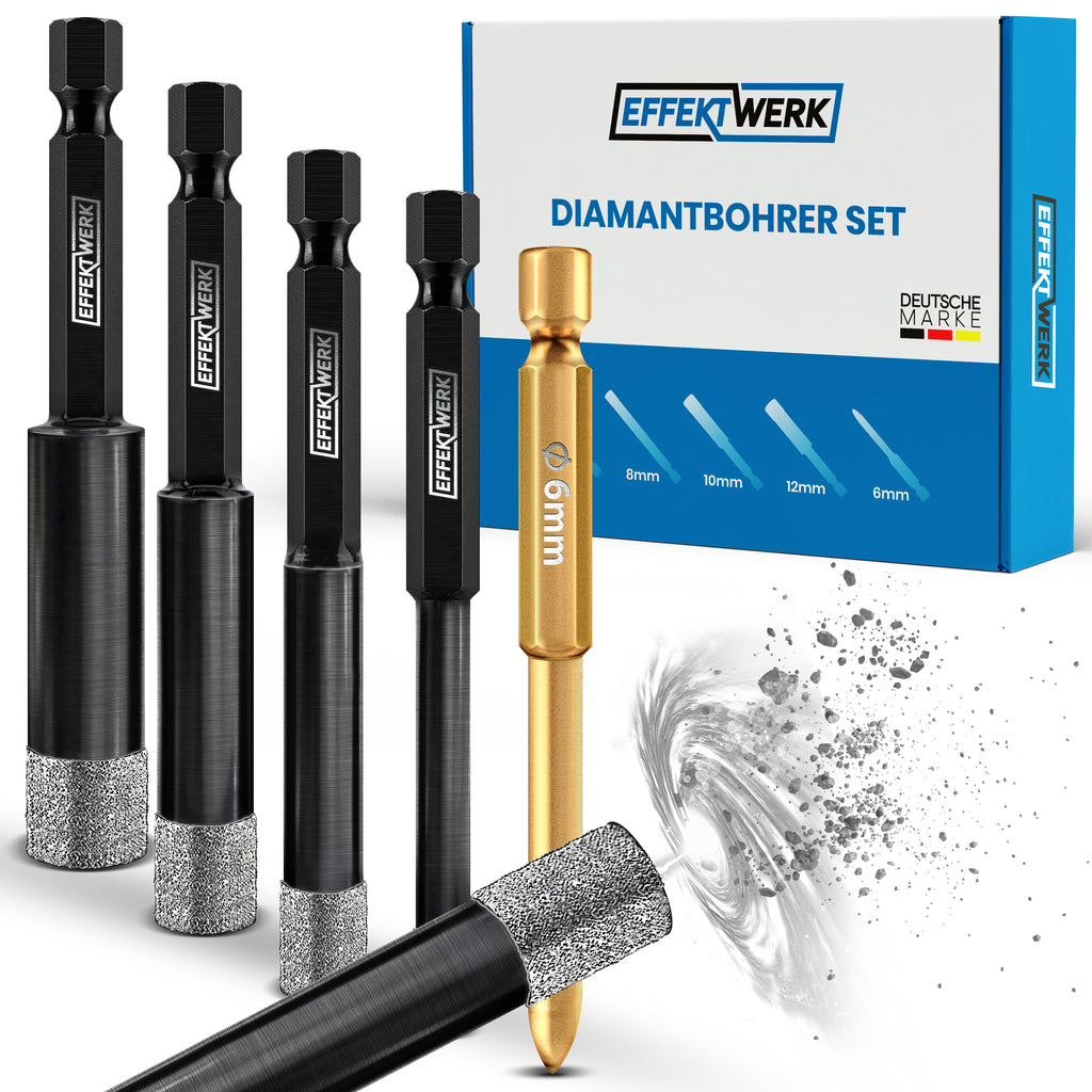 Lytool Fliesenbohrer Set 5-tlg. – Diamantbohrer 5–12 Mm + Karbid-Anbohrer, Für Keramik, Glas, Granit Lytool Fliesenbohrer Set 5-tlg. – Diamantbohrer 5–12 Mm + Karbid-Anbohrer, Für Keramik, Glas, Granit