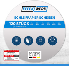 Keple Schleifscheiben 125 mm – Klett-Rückseite, rundes Schleifpapier Set,  für Exzenterschleifer, 5er Schleifteller Pack – 40 Schleifblätter :  : Baumarkt