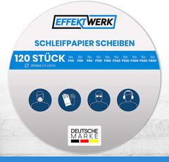 Schleifpapier 150mm Klett - 120 Stück