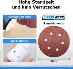 Schleifpapier 150mm Klett - 60 Stück