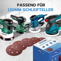 Schleifpapier 150mm Klett - 120 Stück